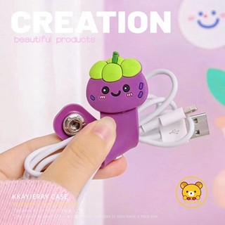 1 Dụng Cụ Quấn Dây Cáp Bằng Silicone Hình Trái Cây