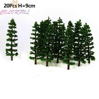 Bộ 20 Mô Hình Cây Bằng Nhựa Cao 9cm Trang Trí Vườn