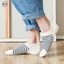 Tất nam phong cách Muji Nhật Bản, cotton thoáng khí, thấm mồ hôi, cổ ngắn vô hình, sọc