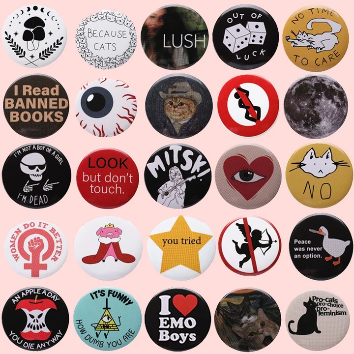 Tinplate Thổ Cẩm Nút Mềm Pin Punk Mèo Chân Đồng Hồ Vịt Thổ Cẩm Ngộ nghĩnh Ve Áo Huy Hiệu Trang Sức Quà Tặng
