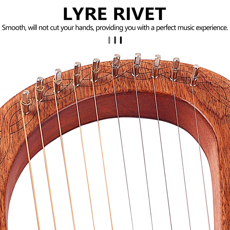 20 Chiếc Lyre Harp Chỉnh Pin Móng Tay Với 20 Chiếc Đinh Tán Bộ Cho Lyre Harp Nhỏ Đàn Harp Nhạc Cụ Dây