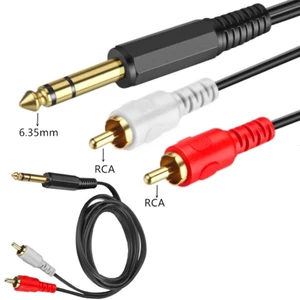 Cáp khuếch đại Y BTM 1 5m 20cm 6 35mm Nam đến 2xRCA Đầu nối mạ vàng Âm thanh-Cord