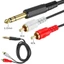 Cáp khuếch đại Y BTM 1 5m 20cm 6 35mm Nam đến 2xRCA Đầu nối mạ vàng Âm thanh-Cord