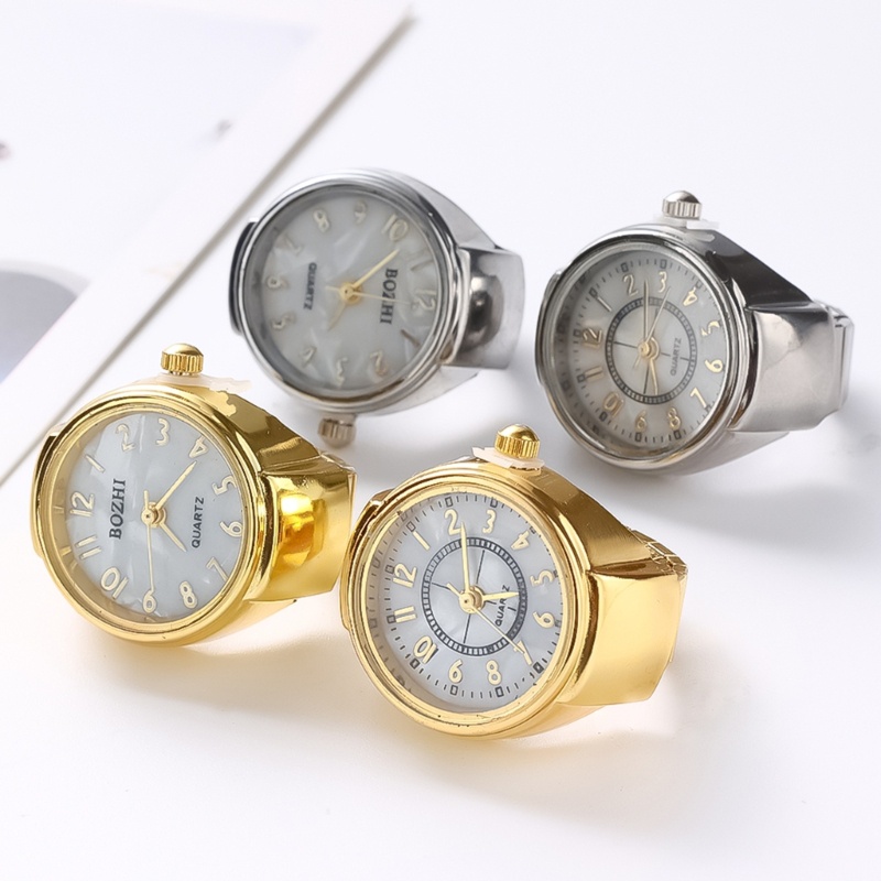 Wellb Thời Trang La Mã Nhẫn Vintage Đồng Hồ Mới Lạ Mặt Tròn Thạch Anh Đồng Hồ Nhẫn Trang Sức Nam Nữ Nhẫn Cặp Đôi