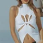 Pealike Nữ Cắt Crop Thời Trang Slim-Fit Dệt Kim Xe Tăng Nữ Xoắn-Knot Camisole Mùa Hè Không Tay Camis Áo