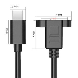 Cáp nối dài YONDR Loại C Dây mở rộng có lỗ vít Loại C Bảng điều khiển gắn Nam sang Nữ Cáp kết nối khóa USB3.1