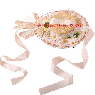Mũ panama vipdeal1 lolita Với Dây Ruy Băng Phong Cách Pháp Chống Nắng Thủ Công Mùa Hè Cho Bữa Tiệc