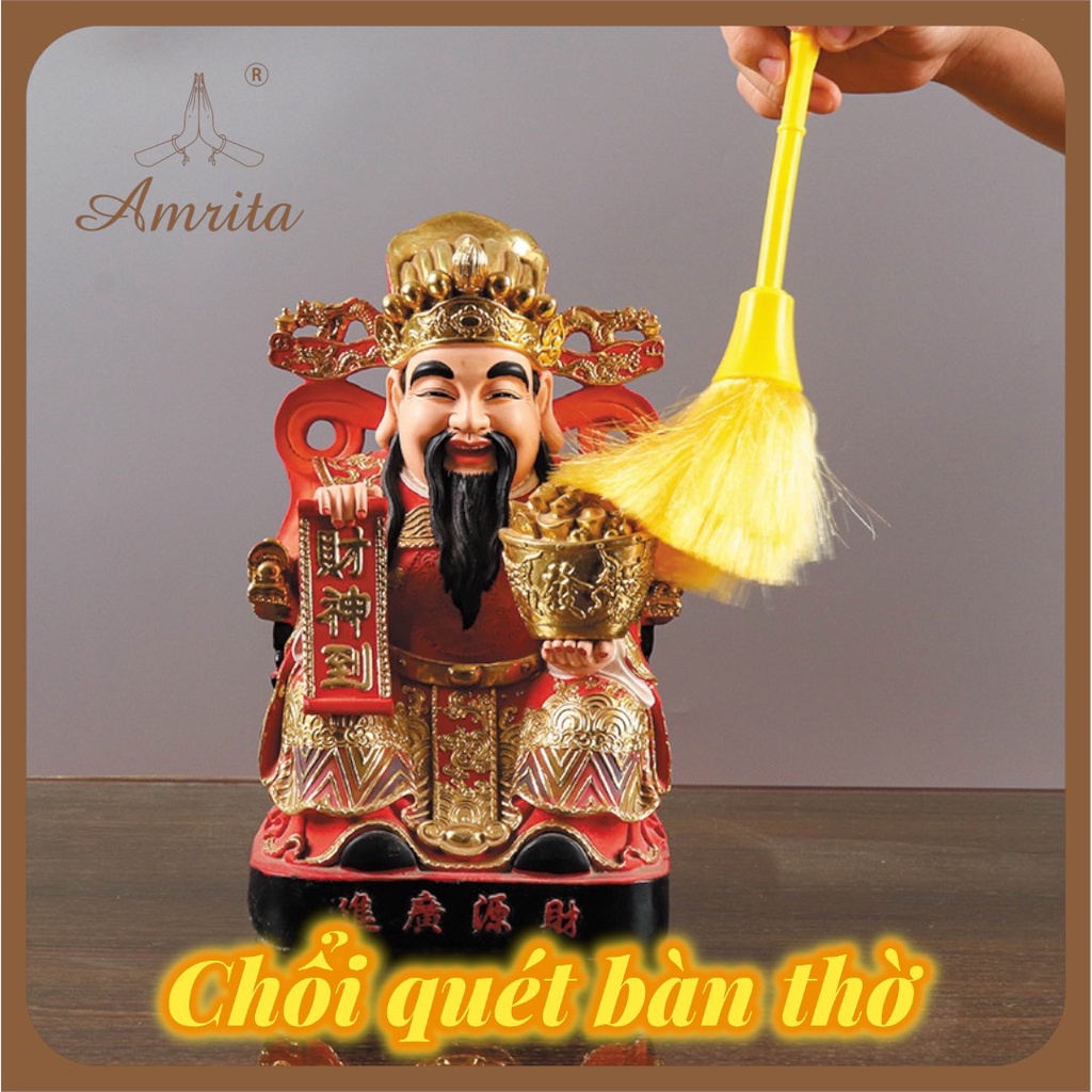 Chổi quét bàn thờ, Chổi phủ bụi, quét tàn hương ban thờ, tượng Phật, tượng ông địa, cọ vệ sinh tượng - Amrita