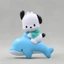 SQ3 Sanrio Dễ Thương Pochacco Nhân Vật Hành Động Cưỡi Cá Heo Mô Hình Búp Bê Đồ Chơi Cho Trẻ Em DIY Trang Trí Bánh Bộ Sưu Tập Quà Tặng QS3