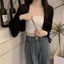 PCF * Nữ Mùa Hè Mở Trước Shrug Dài Tay Boleros Nhẹ Dệt Kim Crop Cardigan Áo Len Khăn Choàng Ngắn Áo