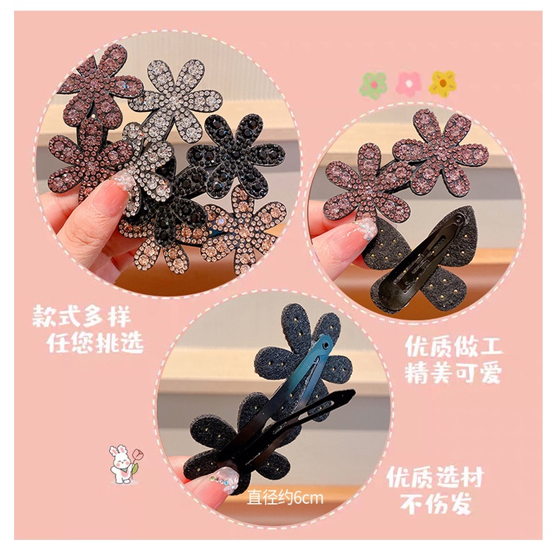 Kẹp Tóc Đính Đá Hình Hoa & Bướm Thời Trang Hàn Quốc Cho Nữ