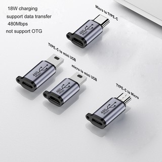 Bộ chuyển đổi USB Mini MOON Type-C sang Micro USB Đầu nối hợp kim nhôm 18W 480M