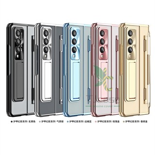 Ốp Điện Thoại Pc Trong Suốt Mạ Điện 3 Mức Độ Kèm Giá Đỡ Đứng Cho Samsung Galaxy Z Fold 4 Z Fold 5 Z Fold