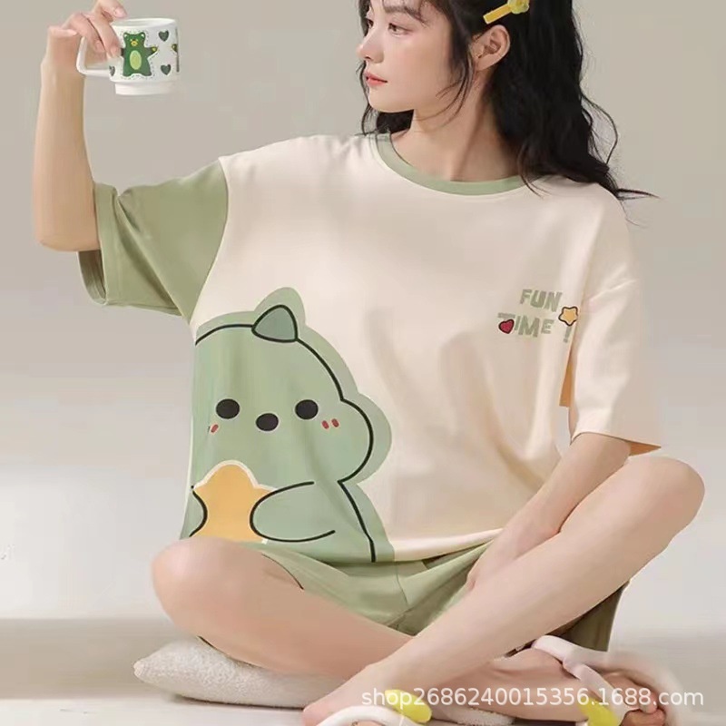 Bộ Đồ Ngủ Pijama Tay Ngắn Phong Cách Mới Mùa Hè 2023 Kích Thước M-5xl [Lff0803]