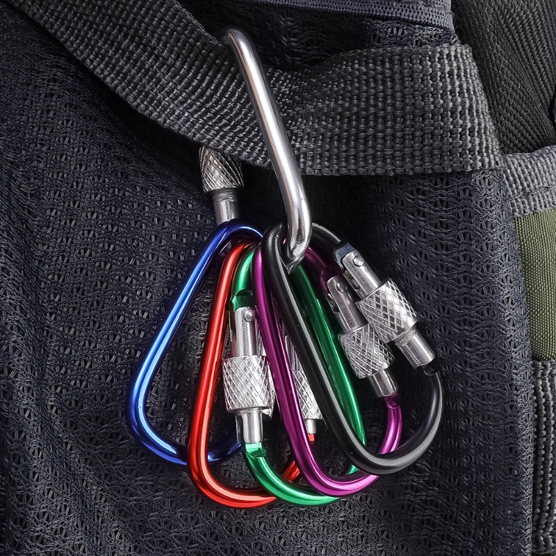 Khóa leo núi loại d có khóa / khóa an toàn leo núi carabiners / kẹp chìa khóa cắm trại đa chức năng / khóa ba lô chai nước ngoài trời / thiết bị đi bộ đường dài