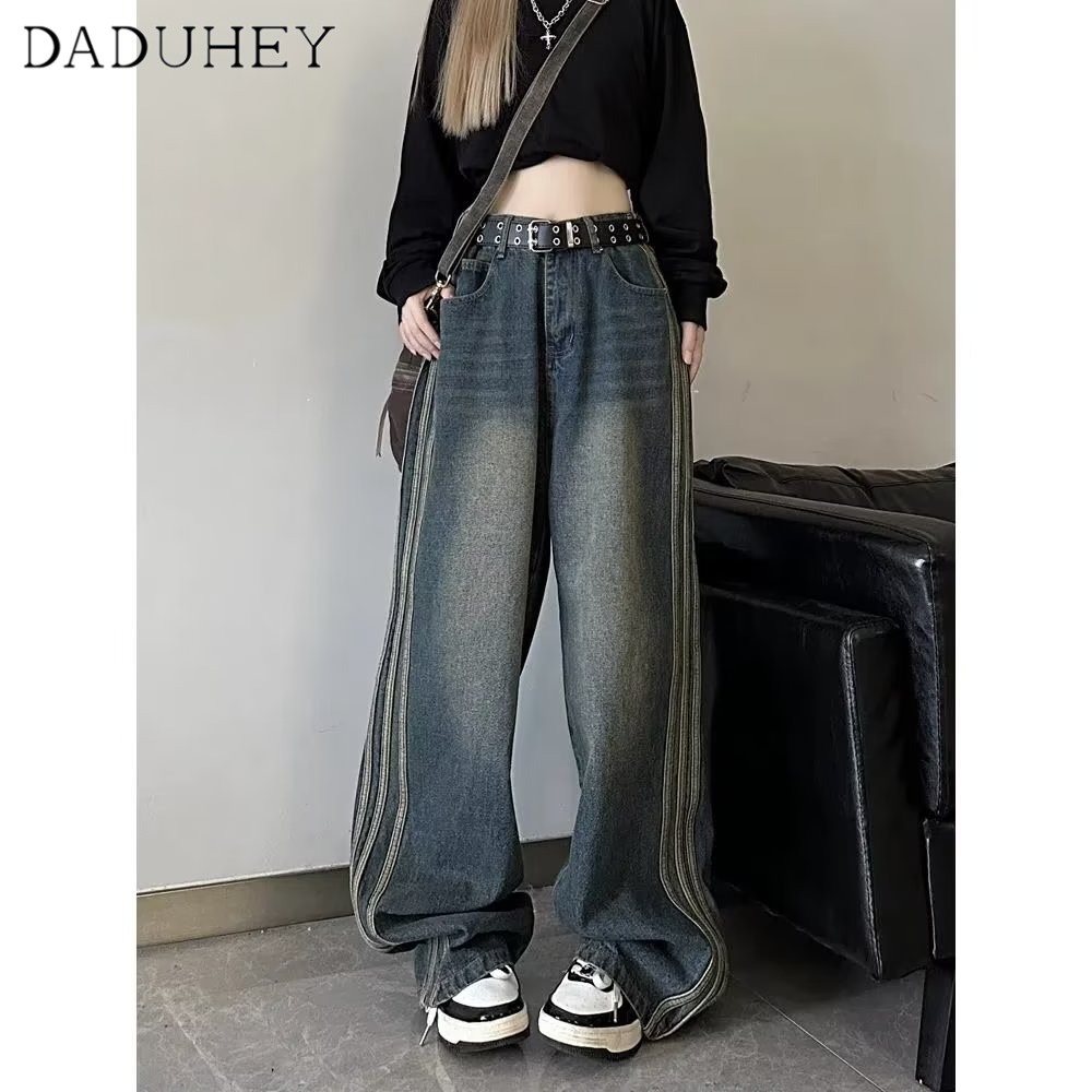 Ảnh Quần jean DADUHEY họa tiết sọc phong cách đường phố Mỹ cao cấp size lớn 2