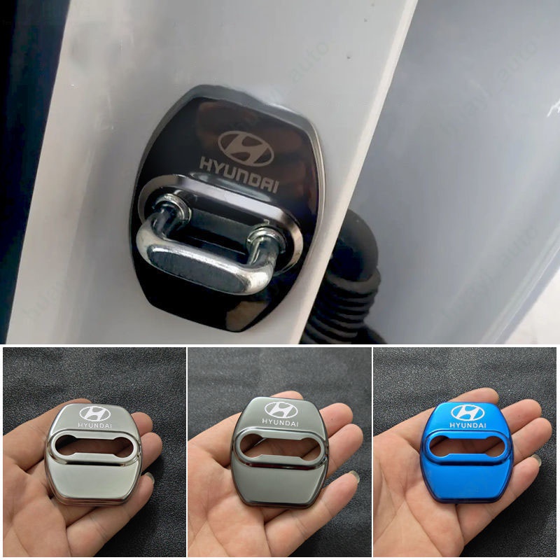 Set 4 Ốp Khóa Cửa Xe Hơi Bằng Thép Không Gỉ Cho Hyundai HB20 Creta Tucson Ioniq 5 Palisade Santa Fe I10 Accent Avante