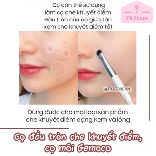 Cọ Gecomo cao cấp đầu tròn có nắp hai màu dùng che khuyết điểm, trang điểm môi