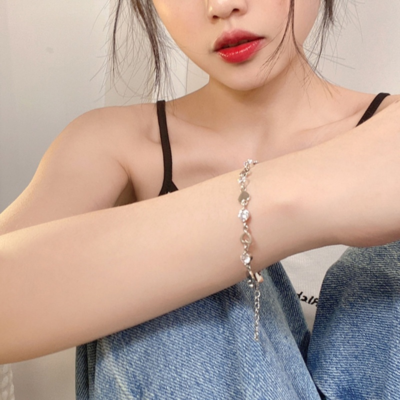 Coo Vòng Tay Hợp Kim Đính Đá zircon Hình Trái Tim Cho Nữ