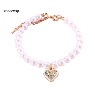 Tencetvip11 Vòng Cổ Mèo Thanh Lịch Bắt Mắt Tinh Tế Thú Cưng Chó Mèo Anh Đào Mặt Dây Chuyền Giả Cổ Ngọc Trai Cung Cấp Cho Thú Cưng
