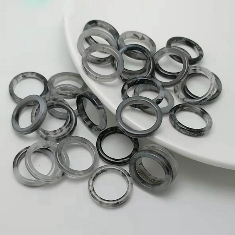 Bộ 2 Nhẫn acrylic Mỏng Trong Suốt Nhiều Màu Sắc Cho Nữ
