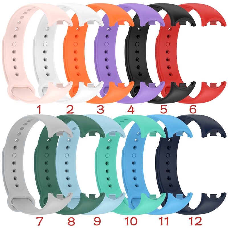 Dây đeo silicon mềm thay thế cho Xiaomi Mi Band 8/9/10, vòng cổ tay nhiều màu