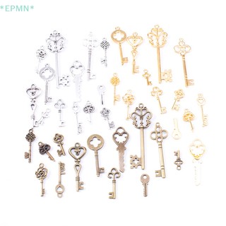 Set 13 mặt phụ kiện HWETR kim loại kiểu chìa khóa phong cách cổ điển để làm trang sức thủ công