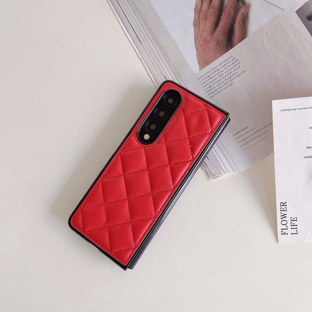 Thời trang Thiết kế độc đáo Vỏ điện thoại gấp da cừu cho Samsung Galaxy Z Fold 3 Z Fold 4 5G Vỏ cho Z Fold3 Thiết kế phong cách xu hướng Đơn giản Vỏ bảo vệ chống móc
