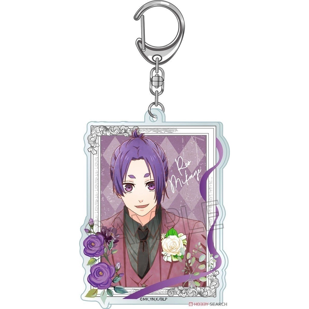 Móc khóa in hình BLUE LOCK Tiền đạo số 1 ver KHUNG HOA HỒNG anime chibi Mica trong acrylic quà tặng dễ thương