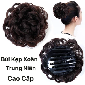 KẸP Búi Tóc Giả Thời Trang - Búi HOA XOĂN Trung Niên Cao Cấp QiQiShop
