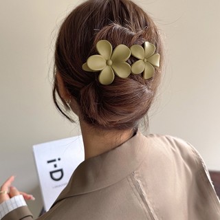 Kẹp Tóc Đuôi Ngựa / Kẹp Tóc Đuôi Ngựa Mặt Nhám Màu Trơn Hình Hoa Cá Tính Phong Cách Hàn Quốc Cho
