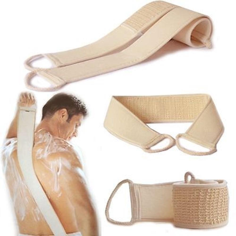 SUNKISSD Loofah Dây đeo lưng, Khăn dải Dây tắm tẩy tế bào chết hai mặt, Đai vệ sinh Massage toàn thân Máy tẩy tế bào chết Loofah ladle Tắm toàn thân Máy chà lưng tắm Rub
