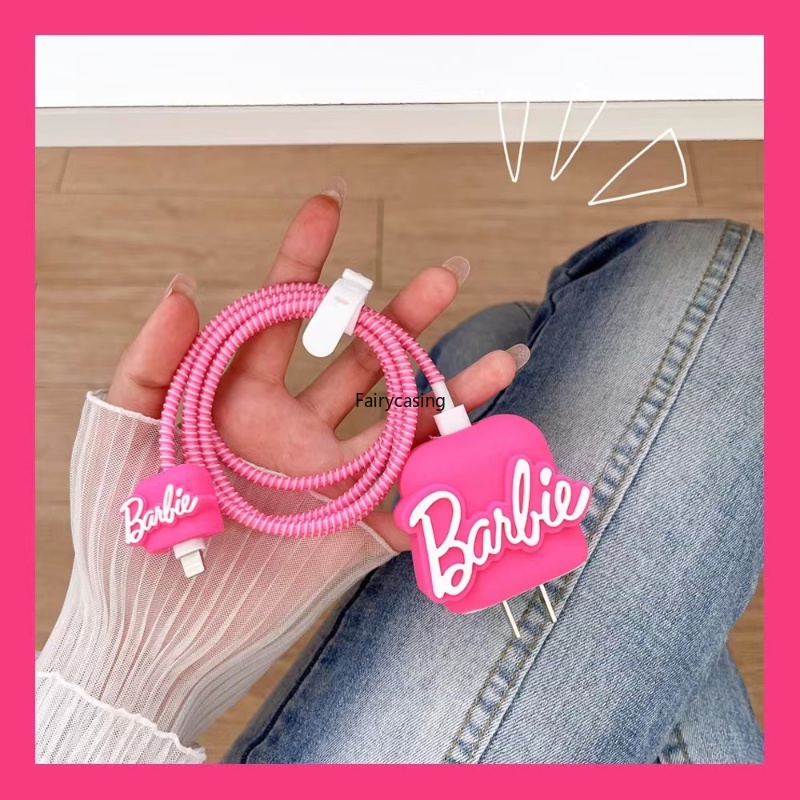 Ốp Điện Thoại Silicon Họa Tiết Búp Bê Barbie Thời Trang Thay Đổi Đầu Sạc USB Cho iPhone 18W / 20W 15 14 13 12 11 Pro Max