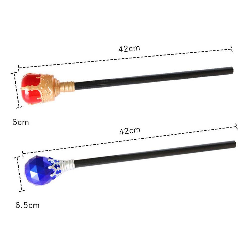 SAIA Công Chúa Hoàng Tử mía, Hiệu Suất Cosplay Đạo Cụ Vua Nữ Hoàng Scepter, Trang Phục Halloween Tinh Tế Nhựa Đỏ / Xanh Đũa Phép Gril