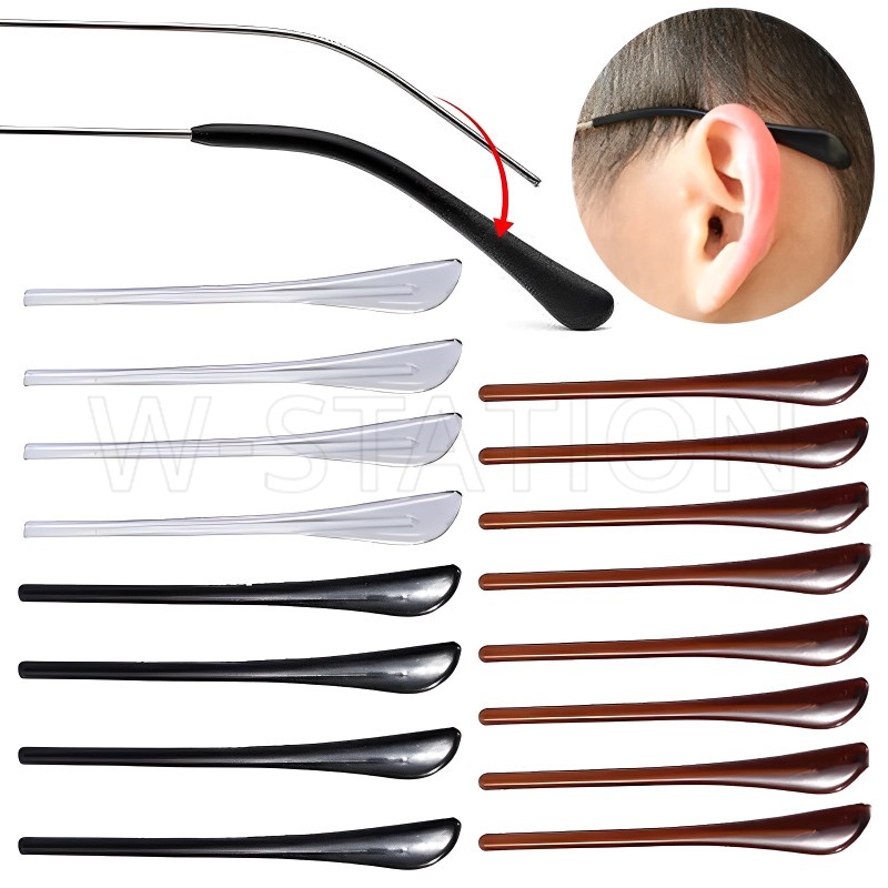 1 Cặp Vỏ Bọc Chống Trượt Cho Mắt Kính Mát Bằng Nhựa / Móc Tai Tròn Thông Dụng