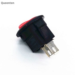Queenten 10 Chiếc KCD11 Đường Kính Nhỏ Thuyền Tròn Rocker Công Tắc Đen Tròn Đen Trắng Đỏ 2 Pin ON-OFF Rocker QT
