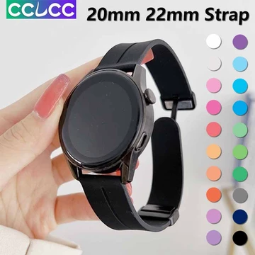 Dây đeo đồng hồ silicon cclcc 20mm 22mm cho đồng hồ samsung galaxy 6/5 pro / classic / gear s3 khóa nam châm dây đeo đồng hồ thể thao garmin huawei watch gt 2 3 dây đeo đồng hồ thông minh