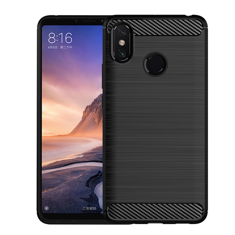 Dành cho Xiaomi Mi Max 3 2 Ultra Slim Brushed Họa tiết TPU mềm chống sốc