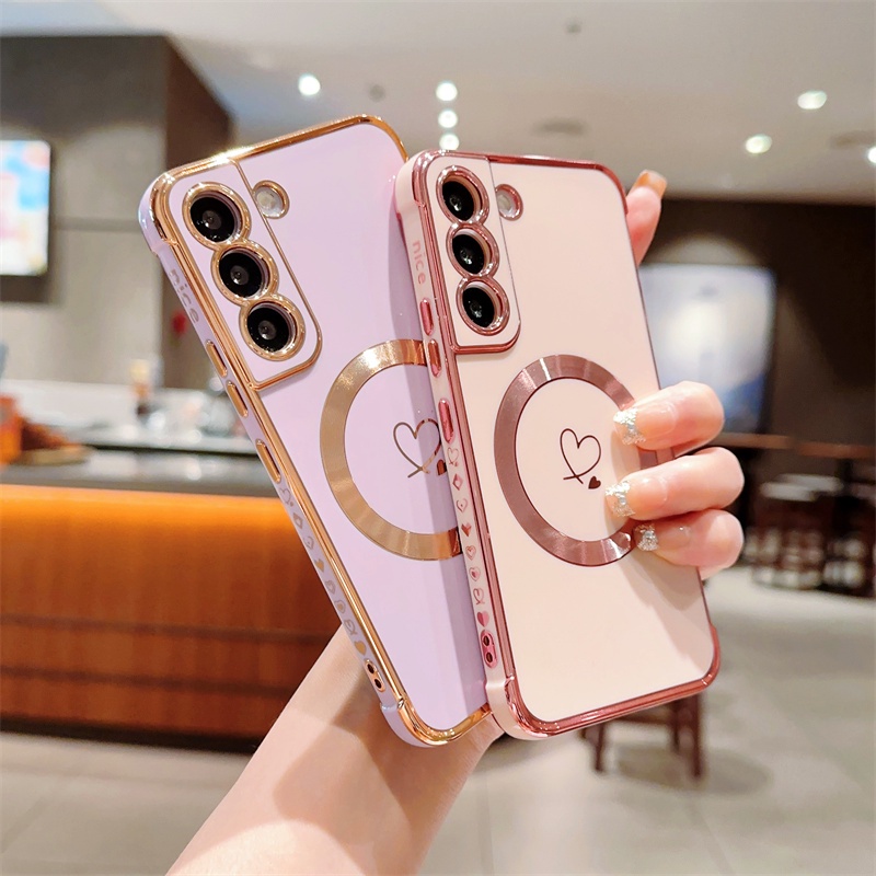 Ốp Điện Thoại Mạ Từ Tính Sang Trọng Cho Samsung Galaxy S22 Ultra S22 Plus S21 FE Plus Coque Samsung S20 FE