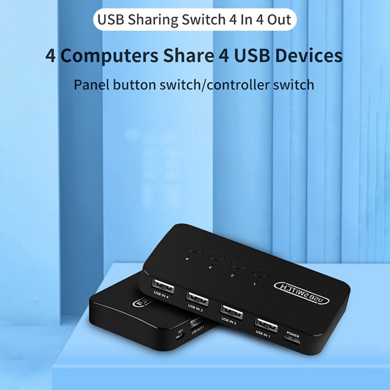 KVM Switch USB Switch Bộ điều khiển chia sẻ Bộ chuyển đổi 4 đầu vào 4 đầu ra cho máy tính xách tay Máy in Bàn phím Chuột Màn hình | BigBuy360 - bigbuy360.vn
