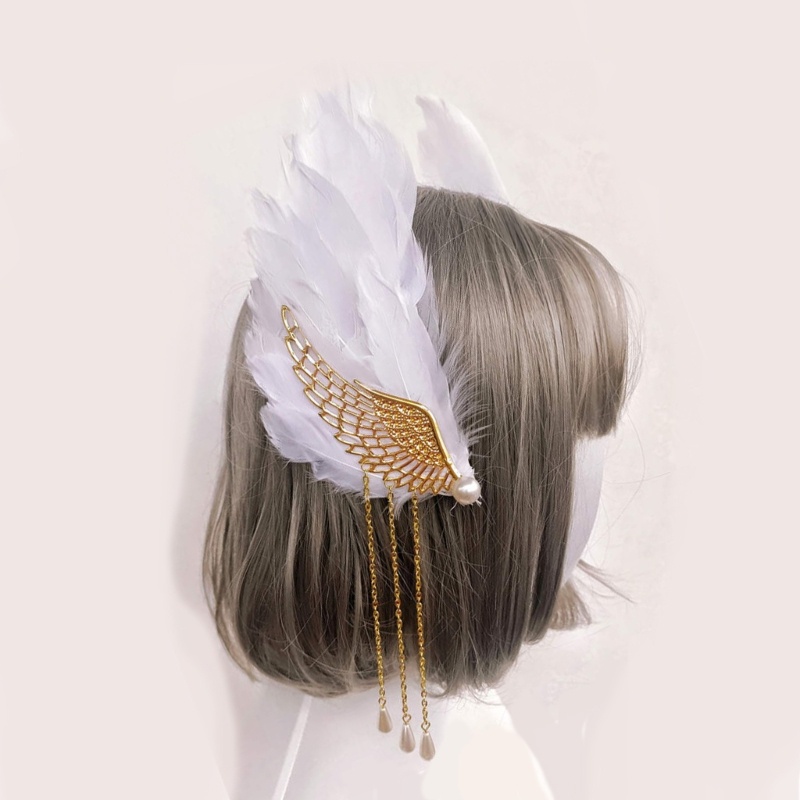 Yioi Anime Người Giúp Việc Tóc Thiên Thần Lông Cánh Cosplay Kẹp Tóc Cô Gái Phụ Kiện Tóc