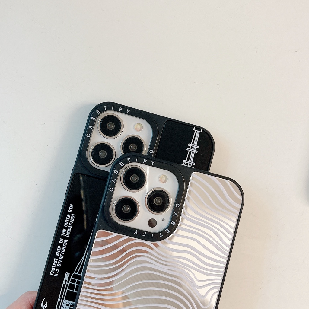 Gương Mandalorian Beskar Steel Star Wars Naboo N-1 Starfighter Space Ship Sci-Fi Joint Designed Sketch Case Case Case Case Case Tương thích cho iPhone 16 Pro Max Plus 15 / 14 / 13 / 12 / 11 / XR