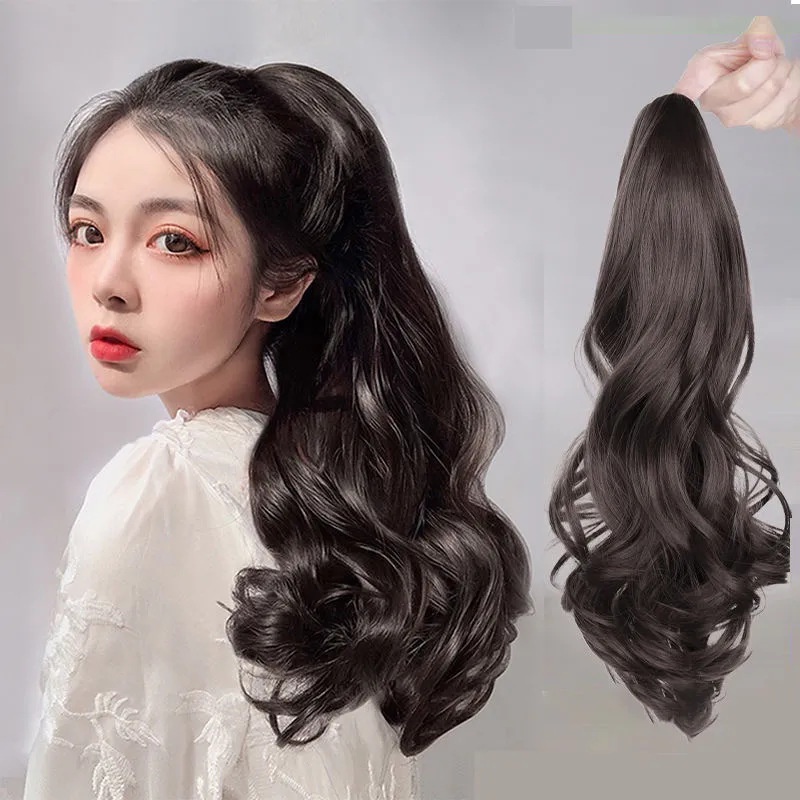Thời trang phụ nữ mở rộng Kẹp lấy dài tóc đuôi ngựa gợn sóng lớn Kẹp tóc trong phần mở rộng đuôi ngựa cao