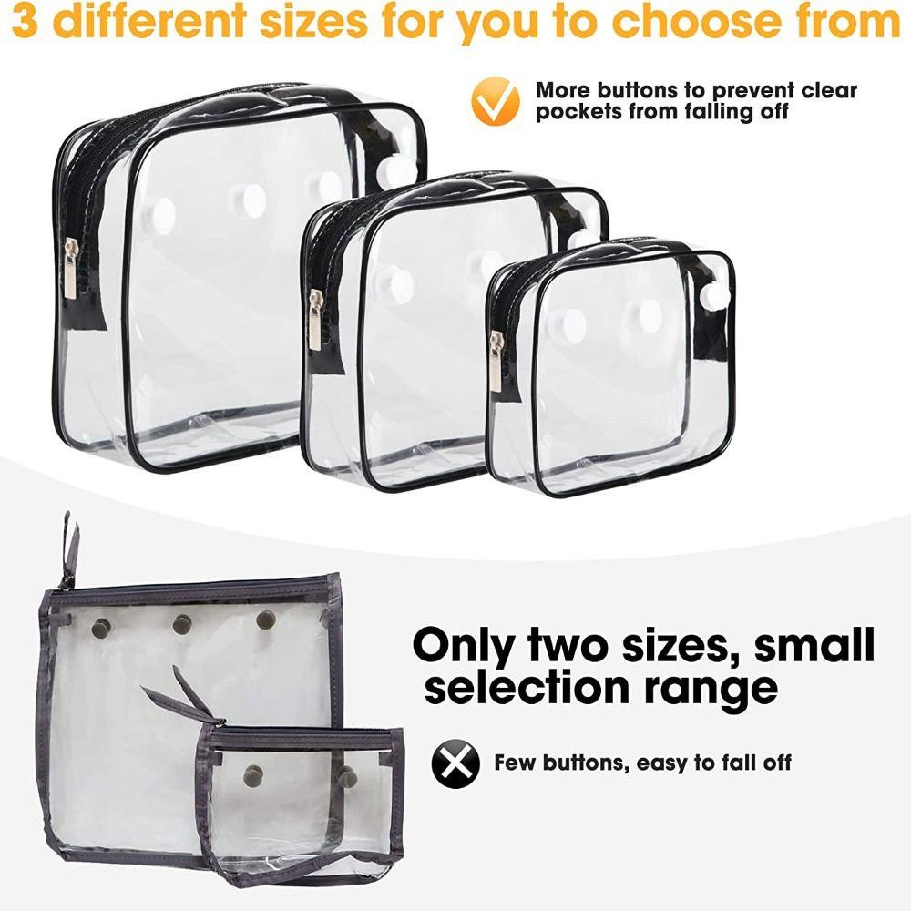 HOBBYIN Phụ kiện túi Tote đi biển HOBBYIN Bogg, Phụ kiện túi đi biển bằng nhựa PVC, Túi xách trong suốt nóng Túi trang điểm có dây kéo cho người sắp xếp du lịch / Túi Bogg