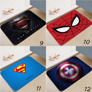 Thảm cửa Marvel Chăn Người Nhện, Người Sắt, Phòng ngủ Batman Trang trí nội thất Thảm trải sàn Flannel chống trượt (60x40CM)