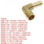 Ống GUSTAVA Barb, 1 / 8 "1 / 4" 3 / 8 "1 / 2" Khớp nối ống đồng thau PL, Ống nối khớp nối khuỷu tay bằng đồng thau bền OD 6-8mm 90 độ