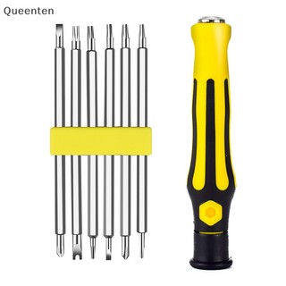 Queenten 7 Chiếc Tua Vít Từ Tính Hình Đặc Biệt An Ninh Tamper Chống Khoan Mũi Lầu Năm Góc Torx Tua Vít Bit Dụng Cụ Cầm Tay Phẳng QT