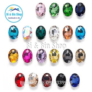 Đá Đế Oval 18x25mm Pha Lê Đính Kết Trang Phục Thời Trang, Trang Trí Vương Miện