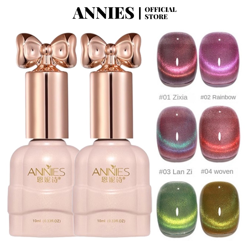 Ảnh Sơn móng mắt mèo pha lê ANNIES Pink Fantasy ngân hà mài nhẵn 1