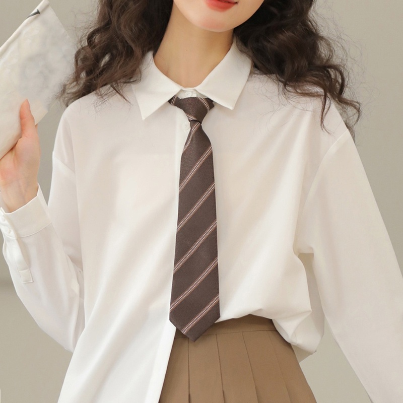 Vintage Striped Neck Tie for Women Men Japanese JK Style Necktie Casual Ties